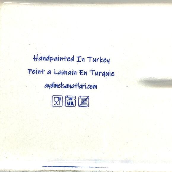 Hand-Painted Turkish Ceramic Blue Floral Appetizer & Dip Set – 5 Pieces - Picture 4 of 7